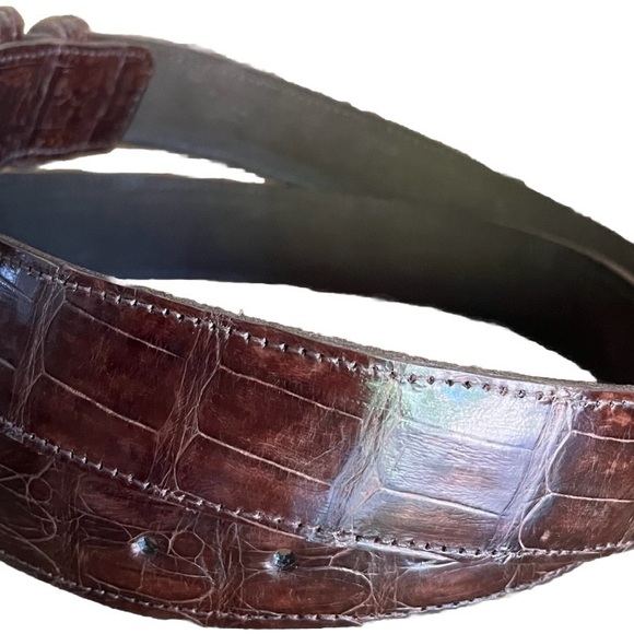 Genuine men's belt brown 44 inches long - Picture 2 of 7